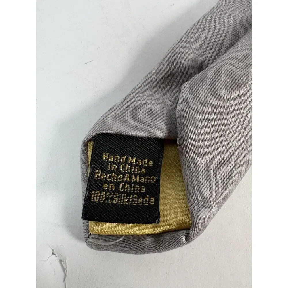 Donald J Trump Signature Collection Silver Satin Silk Blend Necktie Formal